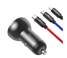 Автомобильное зарядное Baseus Digital Display Dual USB 4.8A Car Charger 24W