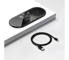 Беспроводная зарядка Baseus Digital LED Display 2in1 Wireless Charger Universal version 20W
