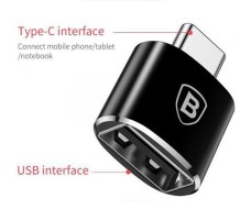 Адаптер Baseus Adapter USB-C to USB Female Black (CATOTG-01)