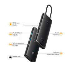 USB-хаб Baseus Lite Series 6-Port Type-C HUB Docking Station