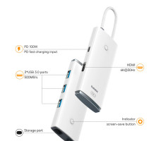 USB-хаб Baseus Lite Series 5-Port Type-C HUB Docking Station