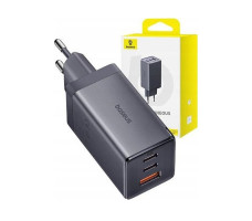 Сетевое зарядное DZ-EU KA Baseus GaN5 Ultra Fast Charger 2C+U 65W EU Set