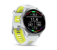 Умные часы Garmin ForeRunner 970 (Корпус из титана с покрытием Whitestone и желтой полосой усилителя Whitestone/Translucent)