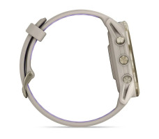 Умные часы Garmin ForeRunner 970 (Корпус из мягкого золотого титана с серым французским оттенком/прозрачным индиговым ремешком)