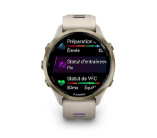 Умные часы Garmin ForeRunner 970 (Корпус из мягкого золотого титана с серым французским оттенком/прозрачным индиговым ремешком)