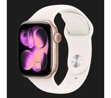 Умные часы Apple Watch Series 11 GPS 42mm алюминиевый корпус, розовое золото , спортивный силиконовый ремешок - S/M (MEU04)