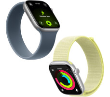 Умные часы Apple Watch Series 11 GPS 42mm алюминиевый корпус, серебро , спортивный силиконовый ремешок - S/M (MEU64)