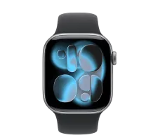 Умные часы Apple Watch Series 11 GPS 46mm алюминиевый корпус, Серый космос , спортивный силиконовый ремешок - M/L (MEV44)