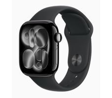 Умные часы Apple Watch Series 11 GPS 46mm алюминиевый корпус, черный корпус , черный спортивный силиконовый ремешок - S/M (MEUW4)