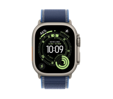 Apple Watch Ultra 3 GPS + Cellular 49mm Natural Titanium Case with Blue/Bright Blue Trail Loop - S/M (MEWR4)