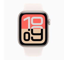 Умные часы Apple Watch SE 3 44 мм (алюминиевый корпус, звездный свет/звездный свет, спортивный силиконовый ремешок M/L) MEHJ4