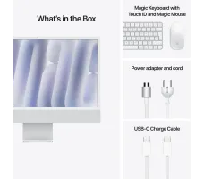 Моноблок Apple iMac 24 M4 (2024) Nano Texture Glass Silver (Серебристый) (M4 10-core CPU/24GB/512Gb/10-Core GPU)
