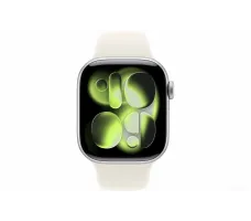 Умные часы Apple Watch Series 11 46 мм (алюминиевый корпус, серебристый/звездный свет, спортивный силиконовый ремешок M/L)