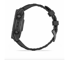 Умные часы Garmin Fenix E 47мм (серая сталь, черный силиконовый ремешок)