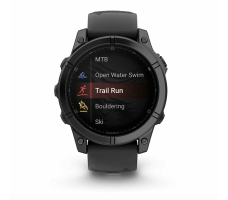 Умные часы Garmin Fenix E 47мм (серая сталь, черный силиконовый ремешок)
