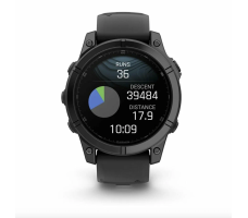 Умные часы Garmin Fenix E 47мм (серая сталь, черный силиконовый ремешок)