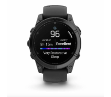 Умные часы Garmin Fenix E 47мм (серая сталь, черный силиконовый ремешок)