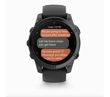 Умные часы Garmin Fenix E 47мм (серая сталь, черный силиконовый ремешок)