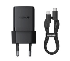 Сетевое зарядное Baseus Palm P10111605113-01 Fast Charger 1C 30W EU Cluster черный (с кабелем Type-C to Type-C 60W 1m Cluster)