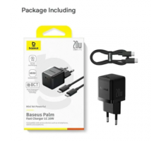 Сетевое зарядное Baseus Palm P10111602113-01 Fast Charger 1C 20W EU Cluster черный (с кабелем USB-C to USB-C 60W 1m Cluster Black)