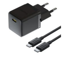 Сетевое зарядное Baseus Palm P10111602113-01 Fast Charger 1C 20W EU Cluster черный (с кабелем USB-C to USB-C 60W 1m Cluster Black)