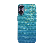 Чехол Pitaka Glints of Gold Ultra-Slim Case for iPhone 17 (Lucid Blue)