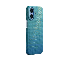 Чехол Pitaka Glints of Gold Ultra-Slim Case for iPhone 17 (Lucid Blue)