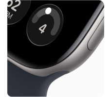 Умные часы Apple Watch Series 12 42 мм (алюминиевый корпус, серый космос/синий спортивный силиконовый ремешок M/L)