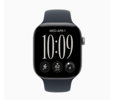 Умные часы Apple Watch Series 12 42 мм (алюминиевый корпус, серый космос/синий спортивный силиконовый ремешок M/L)