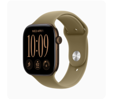 Умные часы Apple Watch Series 12 42 мм (алюминиевый корпус, бронзовый/оливковый спортивный силиконовый ремешок M/L)