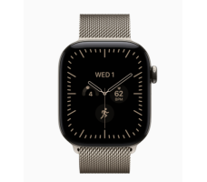 Умные часы Apple Watch Series 12 42 мм (титановый корпус, натуральный/натуральный миланский ремешок)