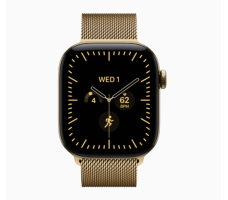 Умные часы Apple Watch Series 12 42 мм (титановый корпус, золотой/золотой миланский ремешок)
