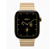 Умные часы Apple Watch Series 12 46 мм (титановый корпус, золотой/золотой стальной ремешок)