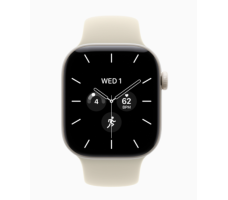 Умные часы Apple Watch Series 12 42 мм (керамический корпус, белый/песочный спортивный силиконовый ремешок M/L)