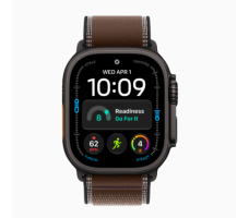 Умные часы Apple Watch Ultra 4 49 мм (титановый корпус, черный/коричневый нейлоновый ремешок размера M/L)