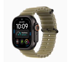 Умные часы Apple Watch Ultra 4 49 мм (титановый корпус, черный/полупрозрачный болотный нейлоновый ремешок из эластомера)