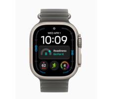 Умные часы Apple Watch Ultra 4 49 мм (титановый корпус, натуральный/полупрозрачный черный нейлоновый ремешок из эластомера)