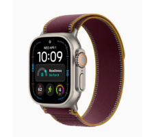 Умные часы Apple Watch Ultra 4 49 мм (титановый корпус, натуральный/бордовый нейлоновый ремешок размера S/M)