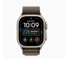 Умные часы Apple Watch Ultra 4 49 мм (титановый корпус, натуральный/оливковый текстильный ремешок размера S)
