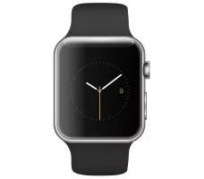 Умные часы Apple Watch 38mm Stainless Steel with Black Sport Band (MJ2Y2)
