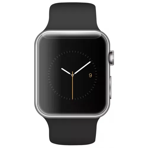 Умные часы Apple Watch 38mm Stainless Steel with Black Sport Band (MJ2Y2)