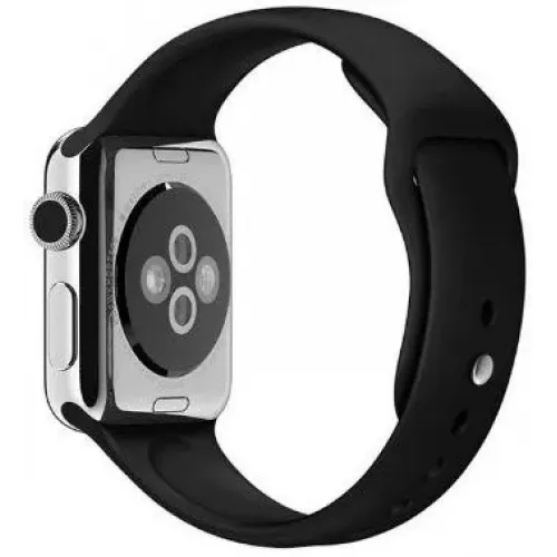Умные часы Apple Watch 38mm Stainless Steel with Black Sport Band (MJ2Y2)