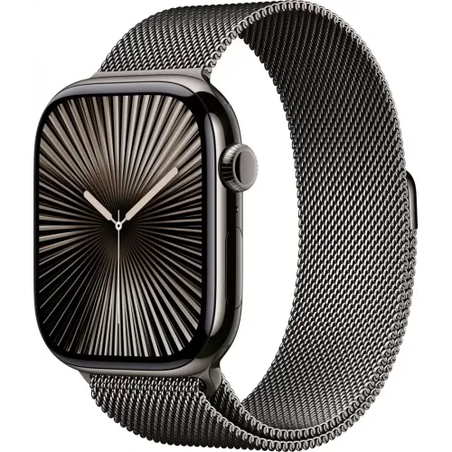 Умные часы Apple Watch Series 10 LTE 46 мм (титановый корпус, черный/сланец, миланская петля)