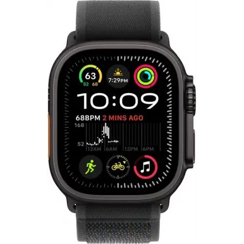 Умные часы Apple Watch Ultra 2 LTE 49 мм (титановый корпус, черный/черный, нейлоновый ремешок M/L)