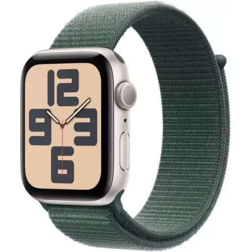 Умные часы Apple Watch SE 2 44 мм (алюминиевый корпус, звездный свет/зеленый, нейлоновый ремешок)
