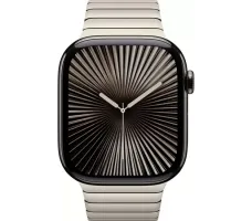 Умные часы Apple Watch Series 10 LTE 46 мм (титановый корпус, черный/натуральный, стальной ремешок)