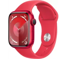 Умные часы Apple Watch Series 9 41 мм (алюминиевый корпус, красный/красный, спортивный силиконовый ремешок S/M)