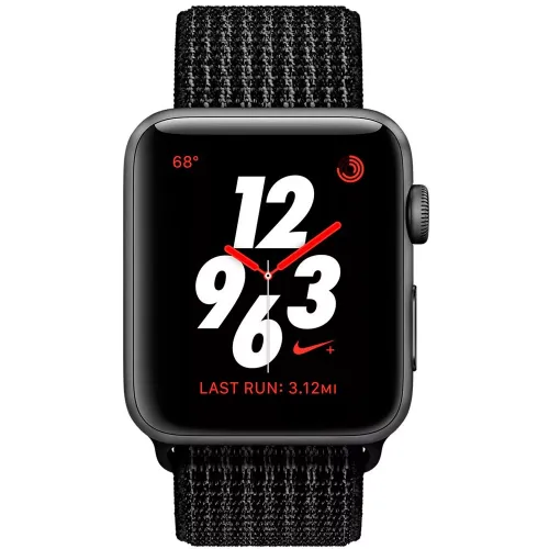 Умные часы Apple Watch Nike+ LTE 38mm Space Gray Aluminum Case with Black/Pure Platinum Nike Sport Loop (MQL82)