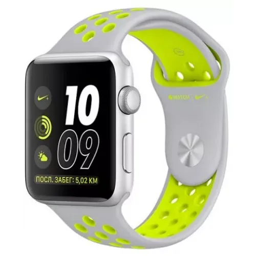 Умные часы Apple Watch Nike+ 38mm Silver with Flat Silver/Volt Nike Band (MNYP2)