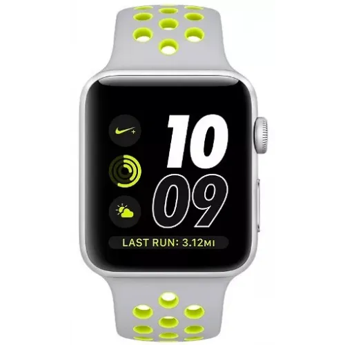 Умные часы Apple Watch Nike+ 38mm Silver with Flat Silver/Volt Nike Band (MNYP2)